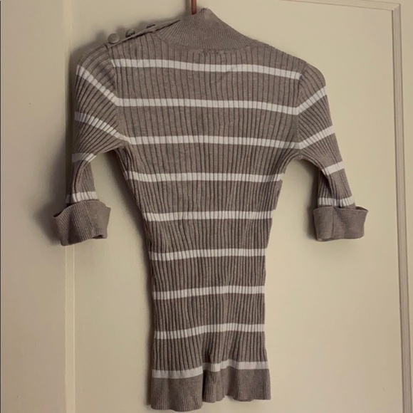 INC gray and white striped turtleneck shirt sz: M - Picture 6 of 6
